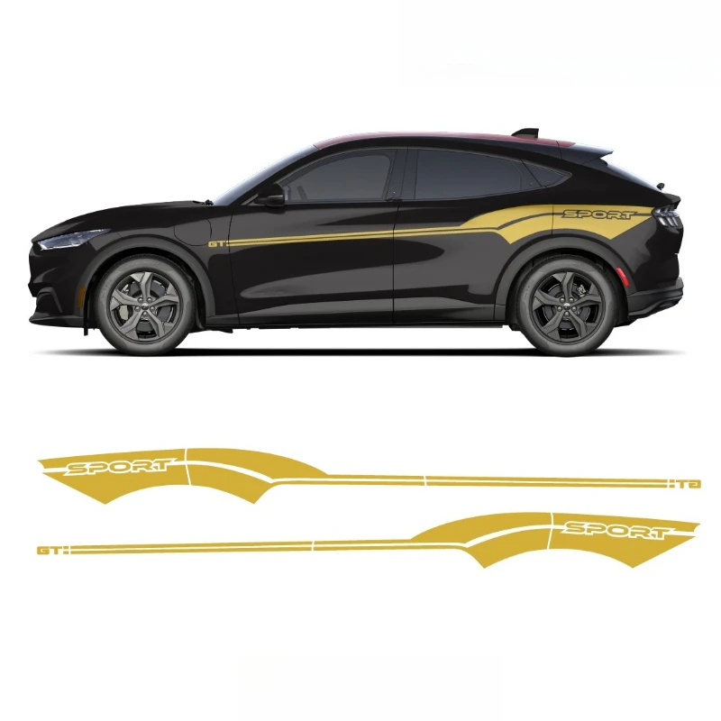 

Car Vinyl Stickers For Ford Mach-E Skirt Side Graphics sports fashion decal