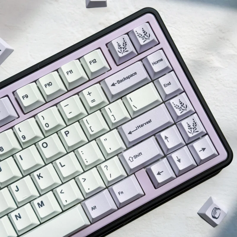 Lavender keycaps143Original keycap side engraving with light transmissionPBTFive-sided sublimation mechanical keyboard