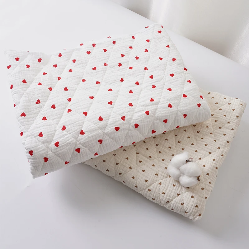 

0.5m/1m/2m Thickened Pure Cotton Double-layer Crepe Quilted Cotton Fabric for Blanket Vest Children's Clothing DIY Sewing Fabric