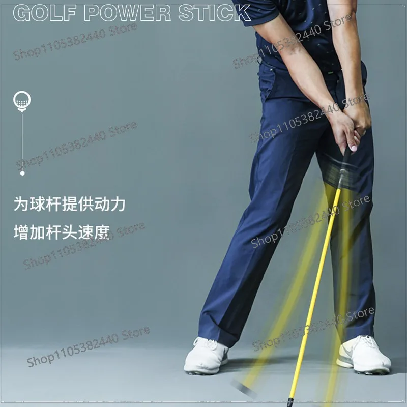 Golf swing power bar is released correctly to create a lag to boost the swing speed indoor trainer