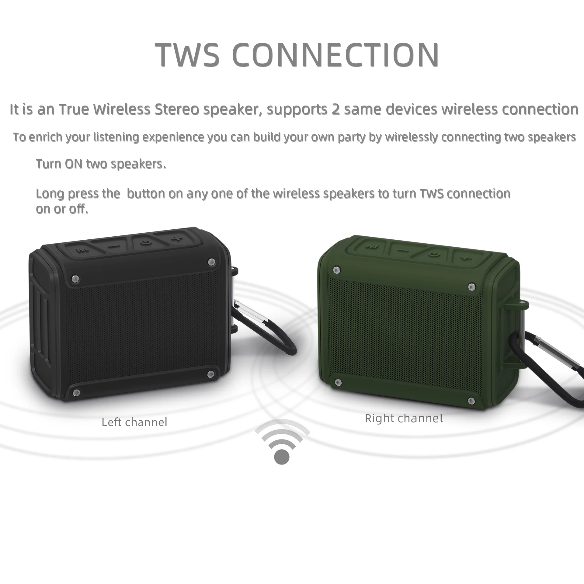 Wireless Speaker Portable Bluetooth-compatible Subwoofer Waterproof Loudspeaker Sound Box Support TF FM TWS Call for Outdoor