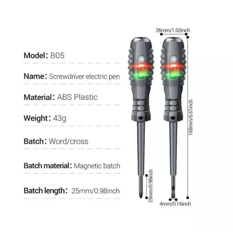 Portable Handheld Voltage Tester Pen Electric Screwdriver Test Pencil Zero Line Induction Power Detector Voltmeter Tester Tools