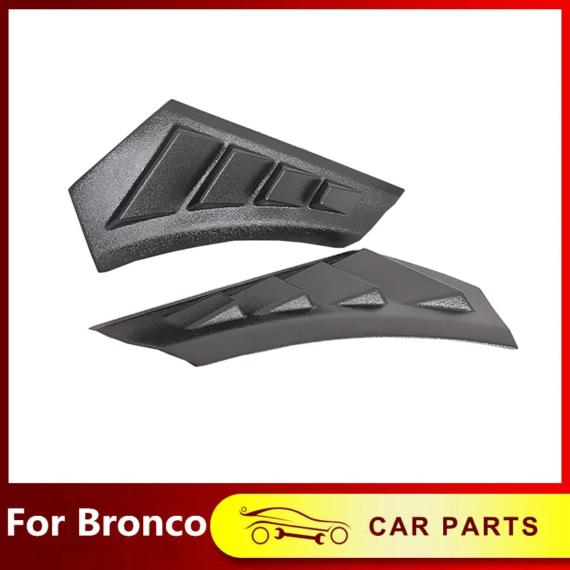 

Car Hood Decorative Panel ABS Black Front Side Wing Protective Cover Fit For Ford Bronco 2022 2023 2024+ Off-road Accessories