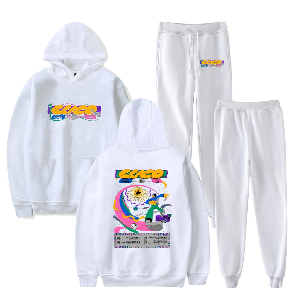 Cuco Hitchhiker Tour Hoodie Jogger Pants Two Piece Set Sweatshirts+Sweatpants Hip Hop Rapper 2023 Tour Men Women's Set