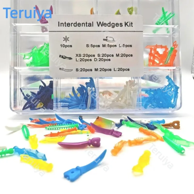 185Pcs Dental Plastic Interdental Wedges Per Box, Oral Dentistry Teeth Wedges Kit, Non-Toxic, Odor-Free & High Temperature Resis
