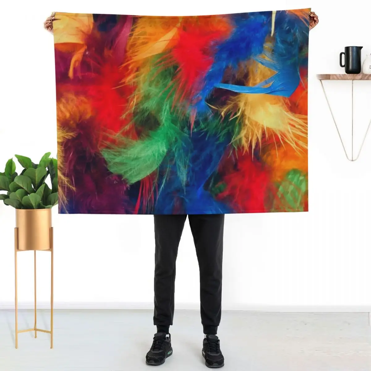 Feathers Carnival colors by Iritof Throw Blanket Comforter blankets ands Blankets For Baby Single Hair bed plaid Blankets