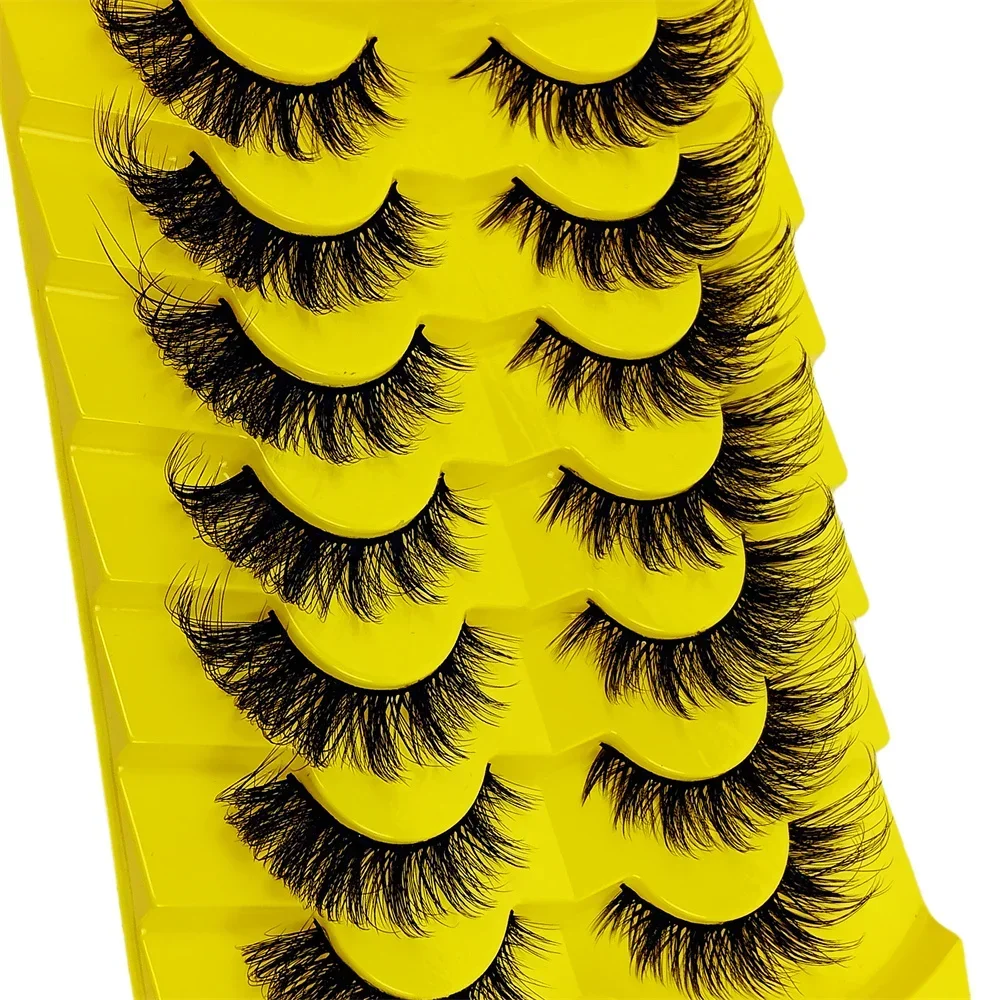 7 paia di ciglia Cat Eye 3D ciglia finte naturali Fluffy Soft Cross Manga Lashes Wispy Natural Eyelash Extension Makeup