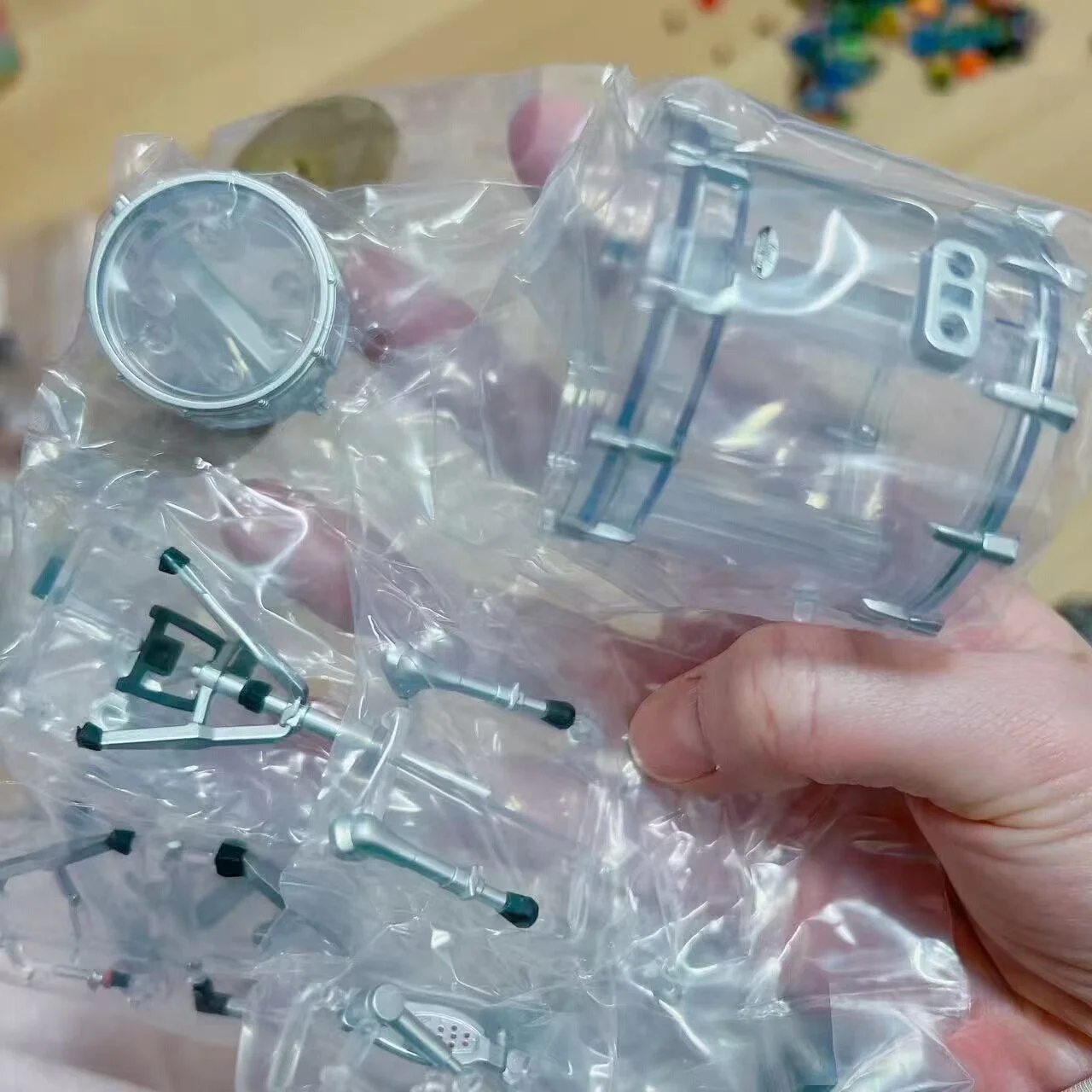 Bandai – tambour Miniature en perles, ensemble de 2 bandes, ornements de tambour de Jazz, figurine d'action, jouets de collection, cadeaux en vrac, nouveau, en Stock