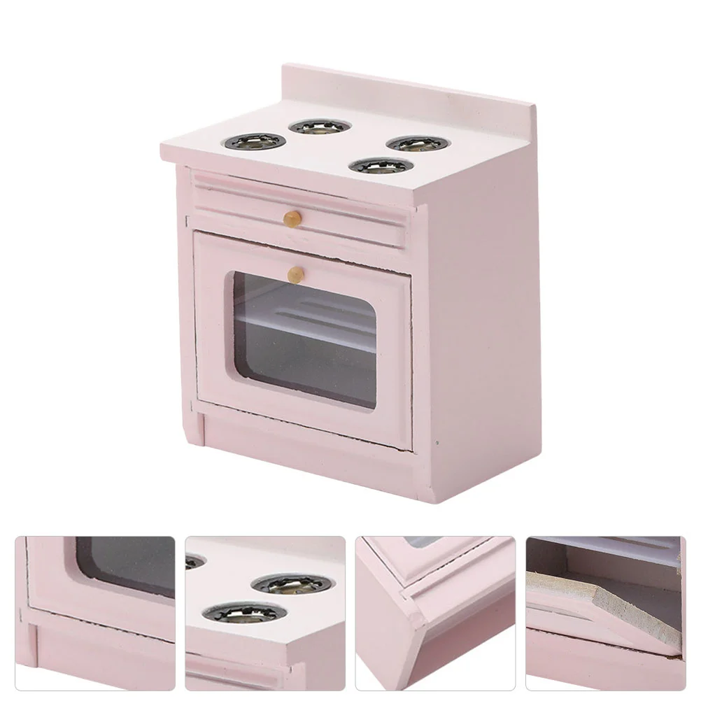 Cooktop Realistic High Reduction Smooth Miniature Stove Dollhouse Kitchen Toy Compact Furniture Model