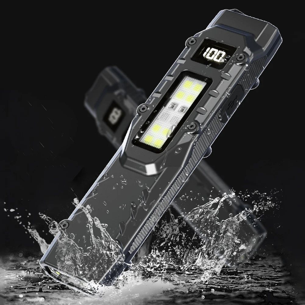 LED Super Bright Flashlight with Pen Clip Portable Pocket Flashlight 1000mAh Outdoor Emergency Light for Camping Fishing Walking