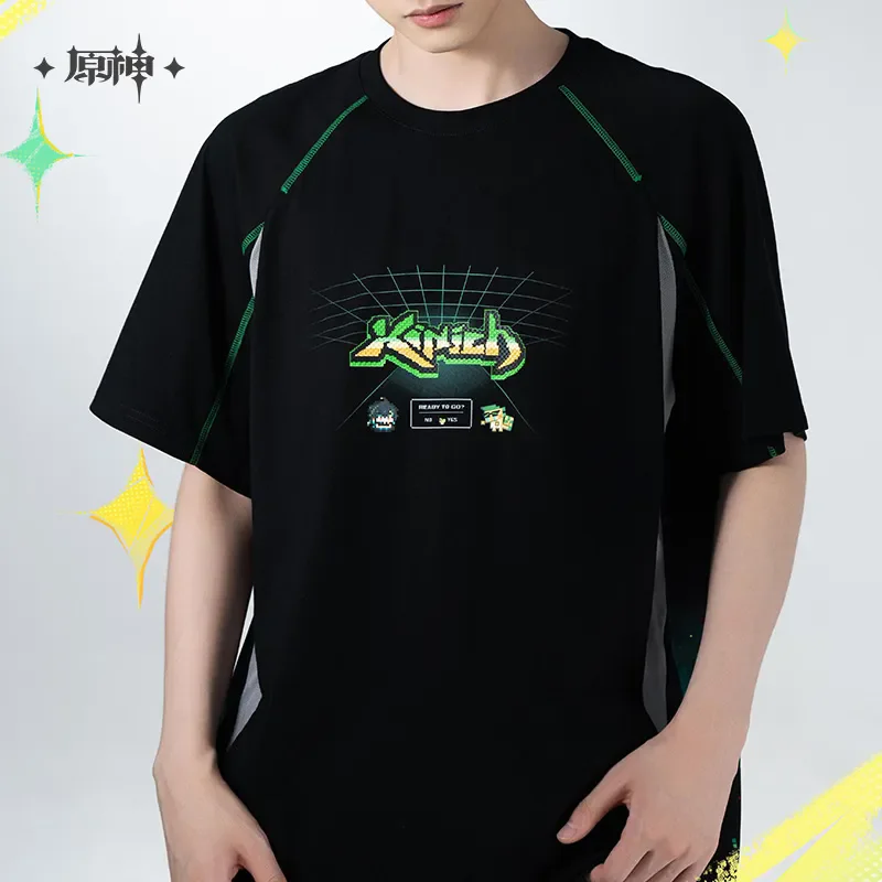 

[Genuine] miHoYo Game Kinich T-shirt Genshin Impact Kinich T-shirt Leisure Blouse Clothing Top Polo Shirt Cosplay Halloween Gift