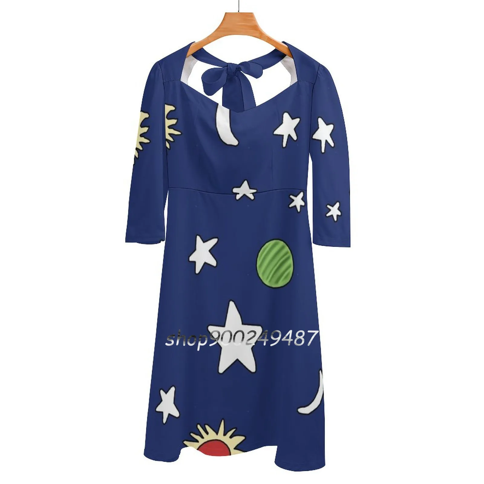 

Miss Frizzle Space Sweet Elegant Dress Women Korean Kawaii Square Collar Dress Miss Frizzle Frizzle Magic School Bus School