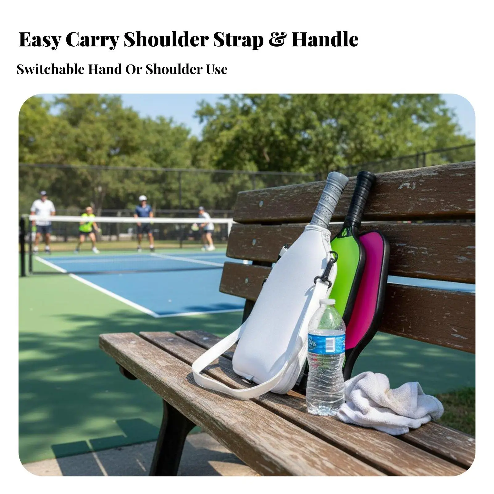 Pickleball Paddle Cover With Handle Strap Pickleball Racket Sleeve Zippered