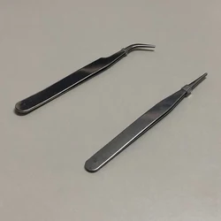 Tip Tweezers 2pcs Tweezers Anti-magnetic Curved Straight Dismantling Mini Tweezers Repair Tool For Picking Up Parts