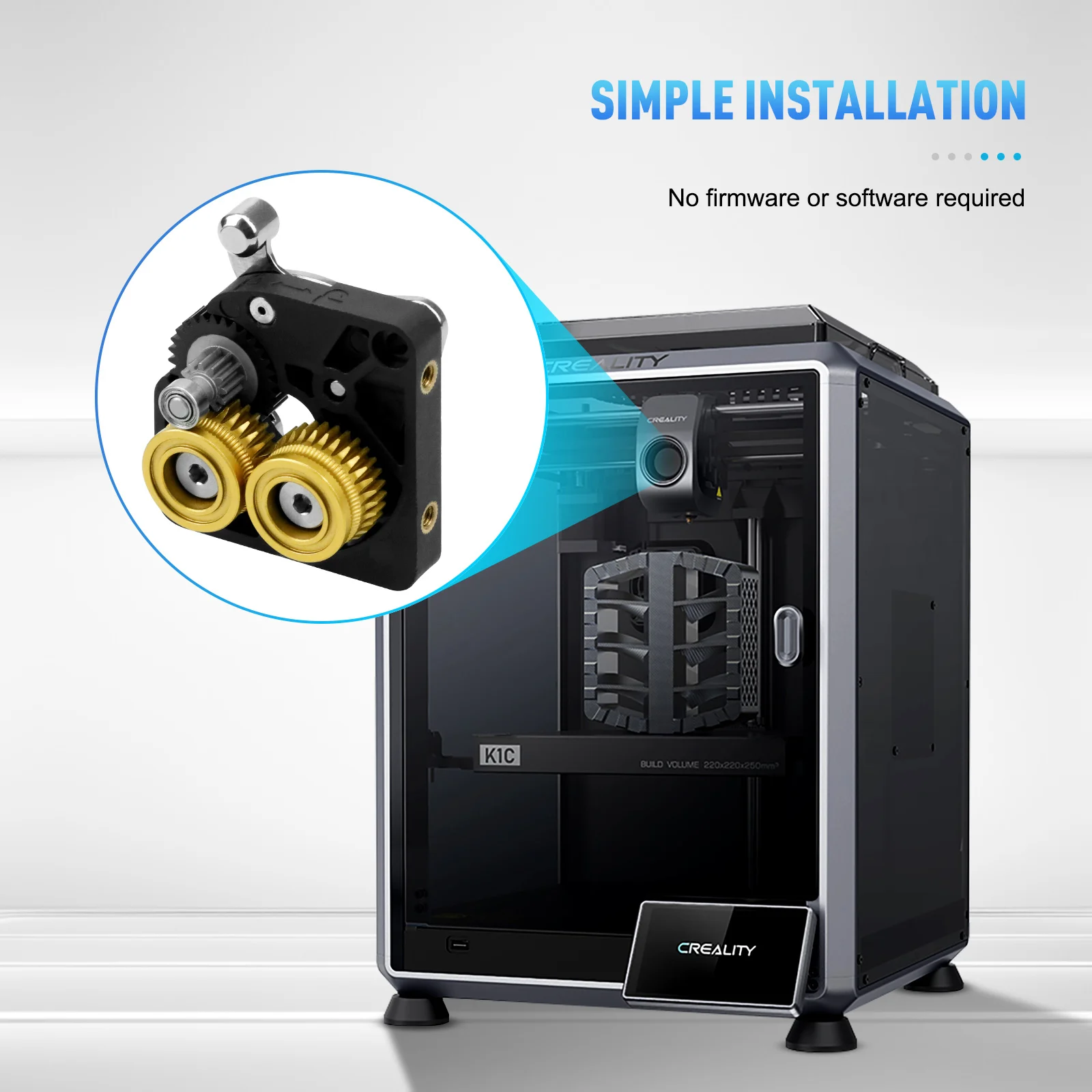 CR K1C Extrudergetriebe Ganzmetall-Filament-Antriebsrad für Creality K1 Max/K1 Extruder, vernickelte DLC-Beschichtung, Verschleiß mit hoher Härte