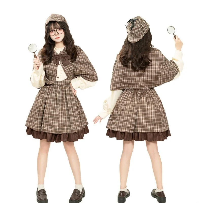 loween erlo Holmes Costume de personnage de film Cosplay tenue de détective vêtements de performance Production chinoise Fas pour dames...