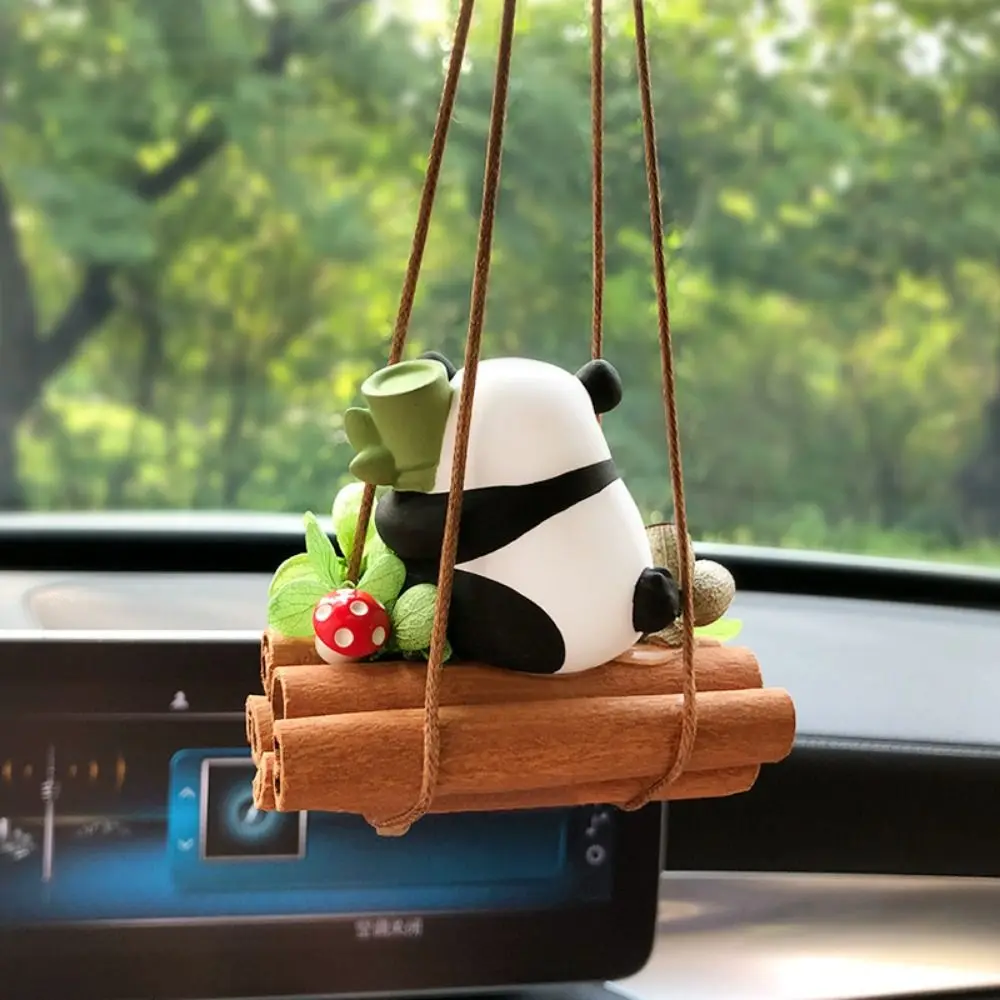 Non-toxic Swing Panda Pendant Fragrant Stone Cute Panda Perfume Diffuser Long Lasting Exquisite Car Hanging Ornament Universal