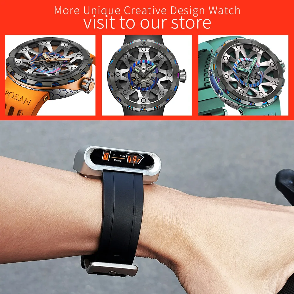 Top Luxury Brand Watches Men Unique Casual Fashion Stainless Steel Band Military Quartz Sport Waterproof Driver Jump Hour Watch