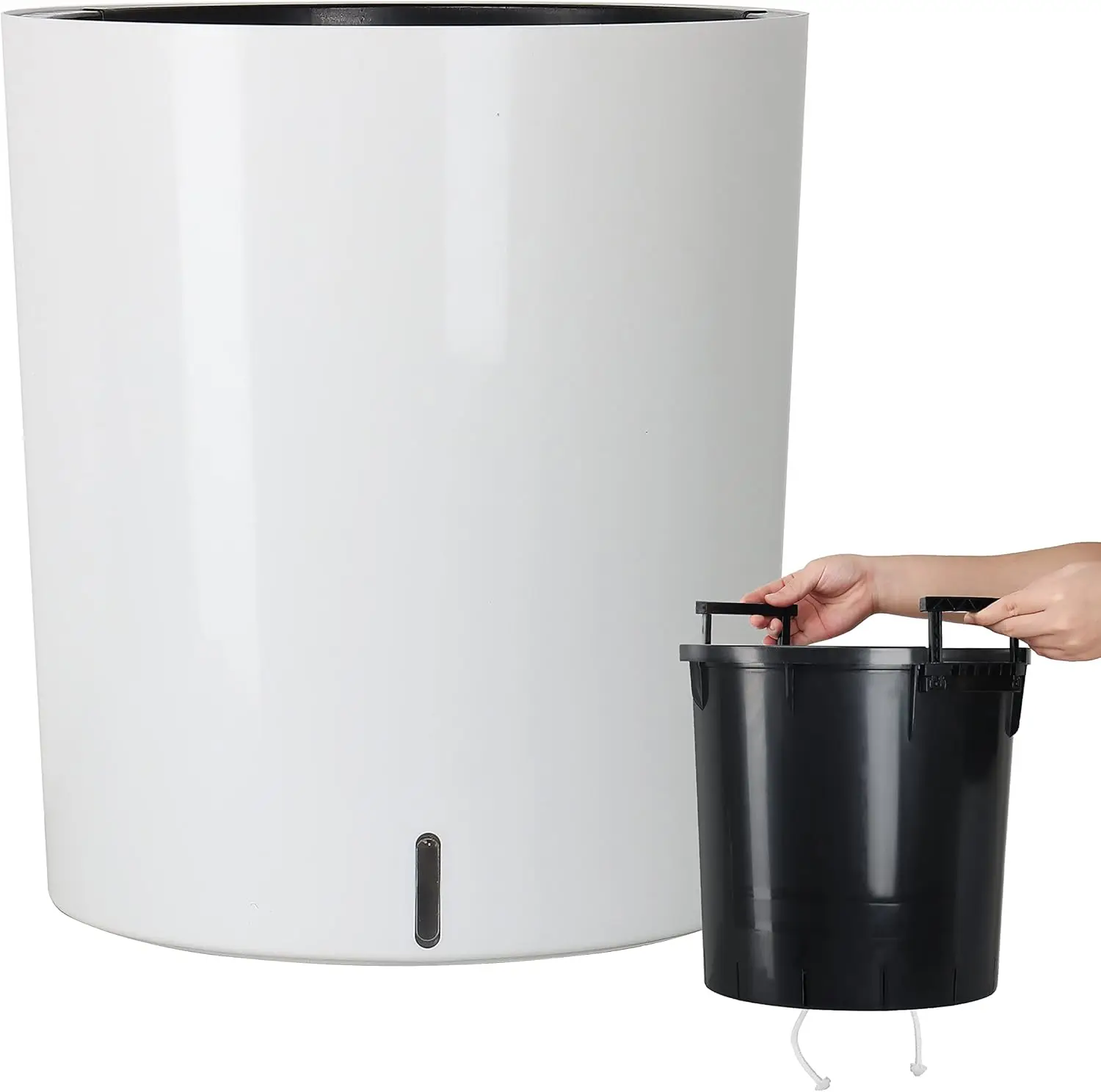 

Self Watering Planter Pot 12.5'' for Indoor Plants, Large Round Flower Pot with Water Level Window