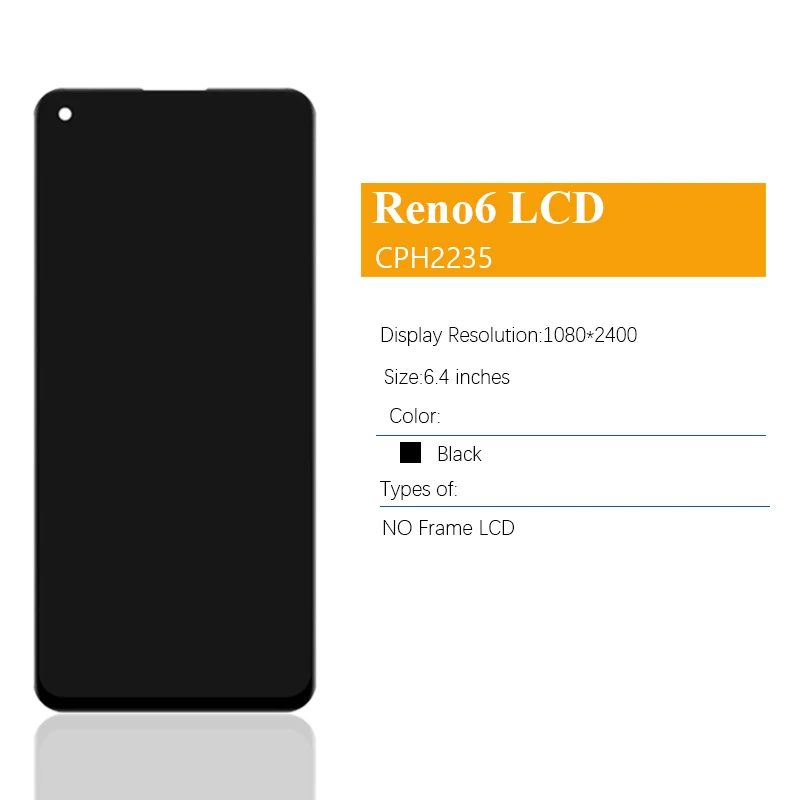 Amoled For Oppo Reno6 CPH2235 LCD Display Screen Touch Panel Digitizer Assembly  For Oppo Reno6 LCD Replacement