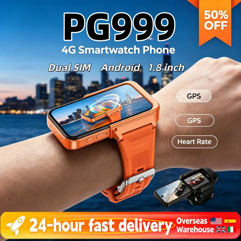 2026New G999 4G Smartwatch Phone GPS Dual SIM WiFi 1.8 inch Touch Screen Octa-Core Outdoor Travel Gift for Friend