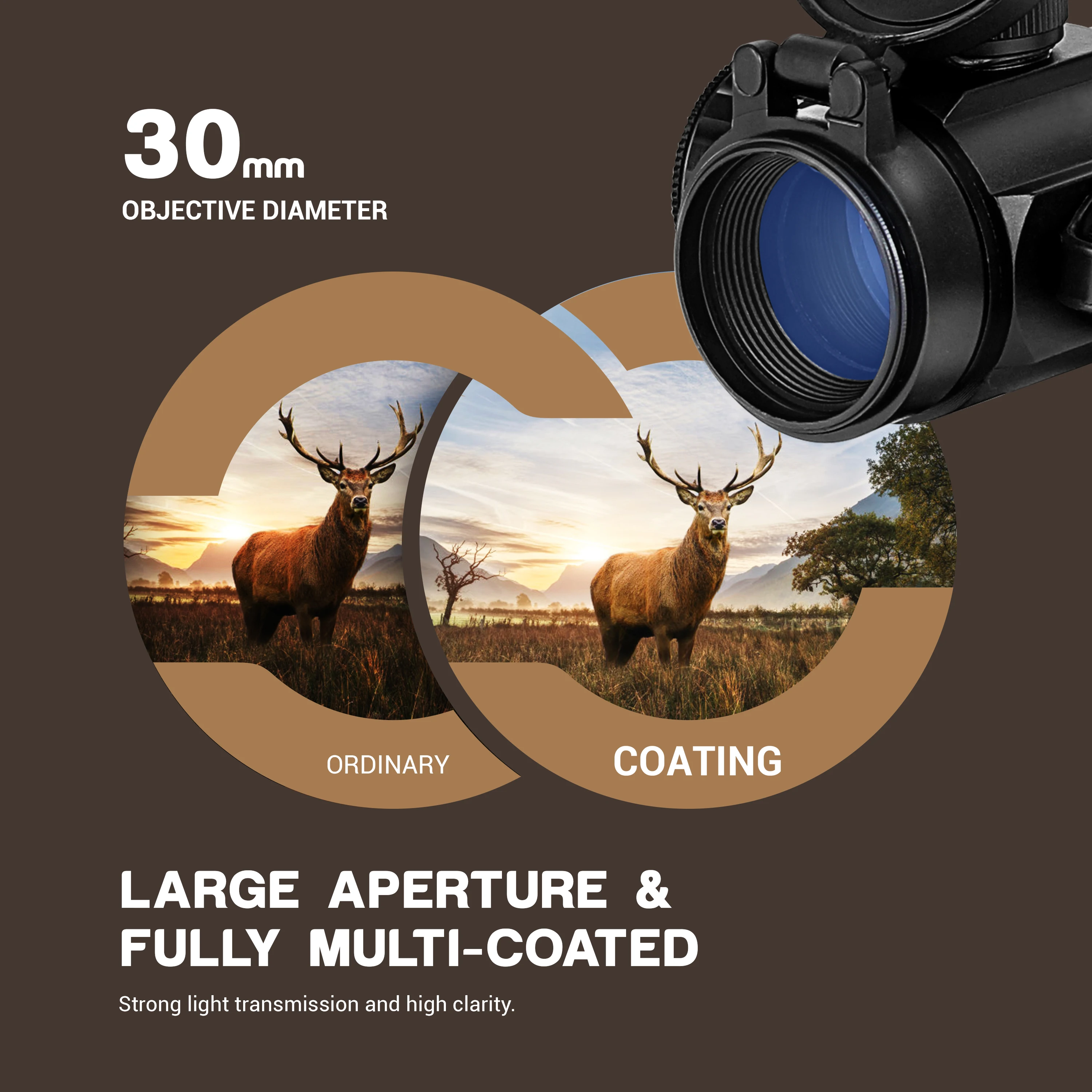 بندقية منظار دوت حمراء وخضراء ، منظار بصري ، حامل سكة للصيد ، 1 × 30 ، 20 ، 22 #2