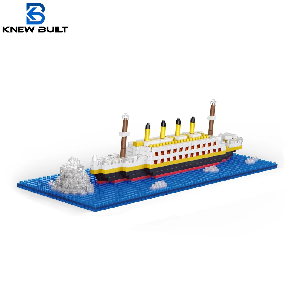 Modelo Titanic de crucero con Iceberg, bloques de construcción para adultos, Micro Mini juguete de ladrillo, regalo perfecto para entretenimiento y