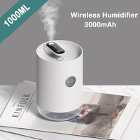 3 Life 1000ml Wireless Air Humidifier 3000mAh LED Night Light Display Air Purifier Two Mode Adjuster Desktop Moisturizing Home