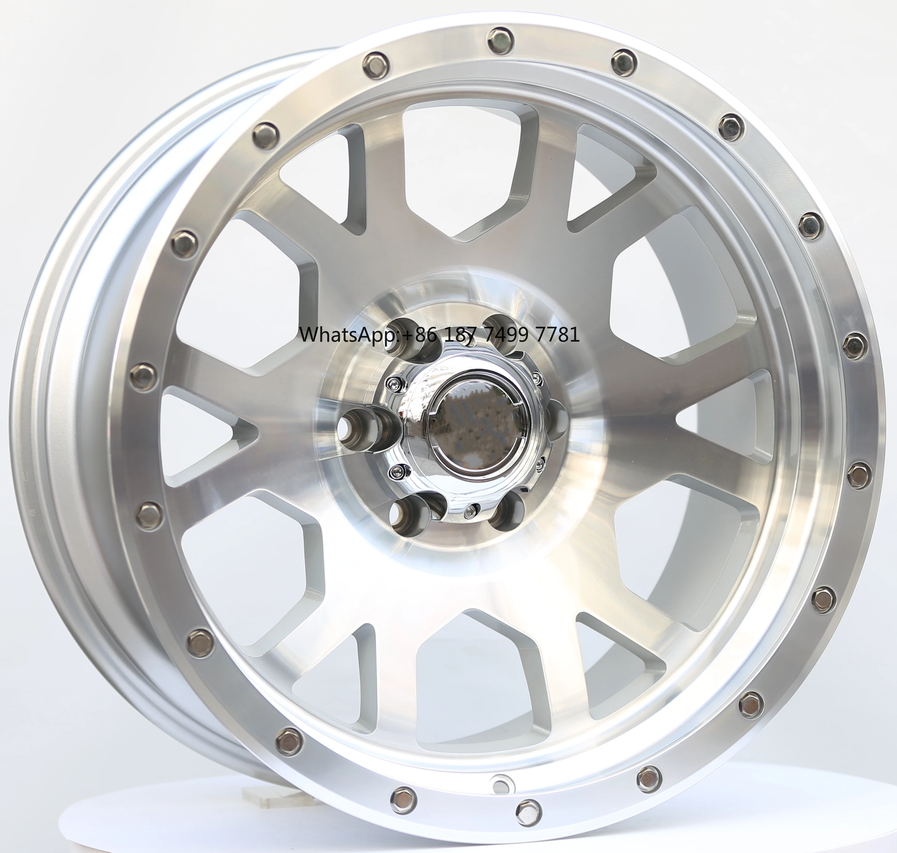 

20 Inch Thick Flash Silver Alloy Wheel Hub Off-Road Spoke Rim for Pickup & SUV Cars Bright & Durable