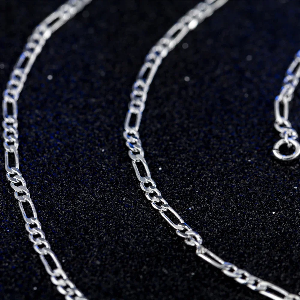 4mm Wide Stainless Steel Figaro Necklace 3:1 Steel Chain Hip Hop Three Room One NK Necklace Side Chain