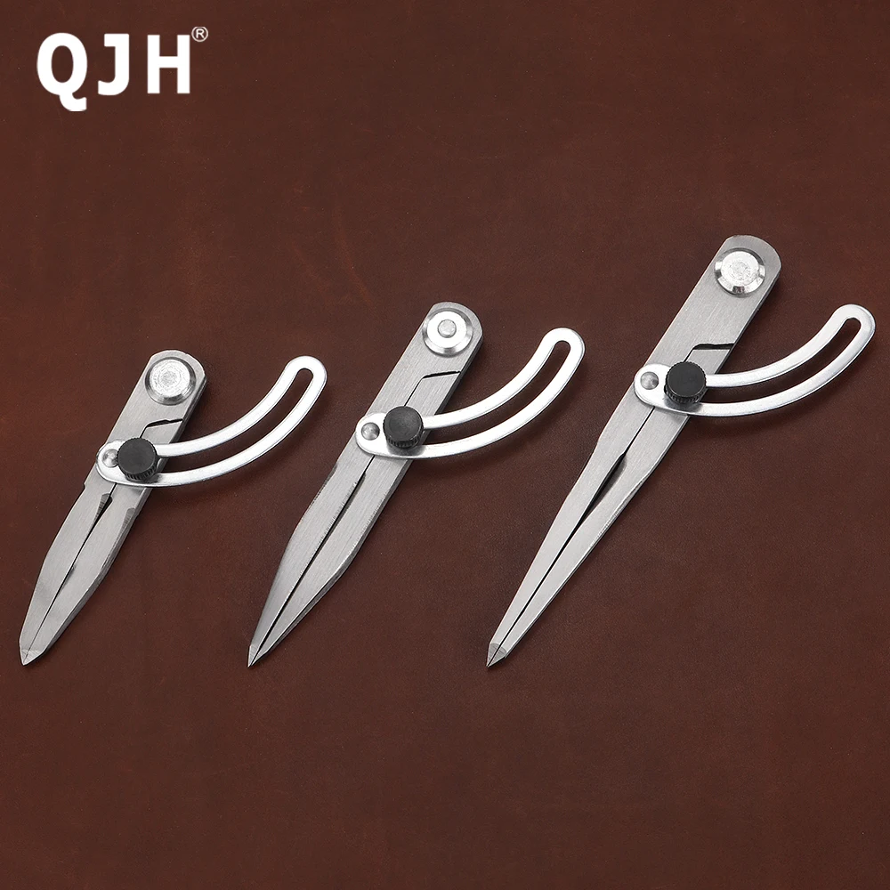 1PCS Adjustable Leathercraft Compass Tool - DIY Scribe Spacing Gauge Measuring Marking Ruler Device for Handcraft