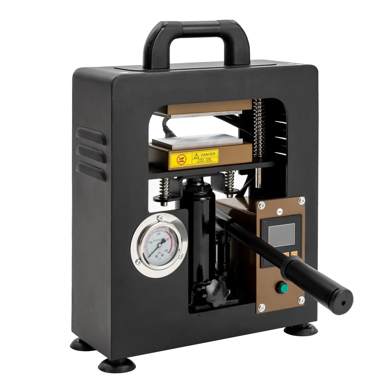 

10 Ton Hydraulic Heat Press Machine - 900W Portable Manual Oil Press Machine with Lcd Temp/Time Control, Dual 2.4\"X4.7\" Heat Plates