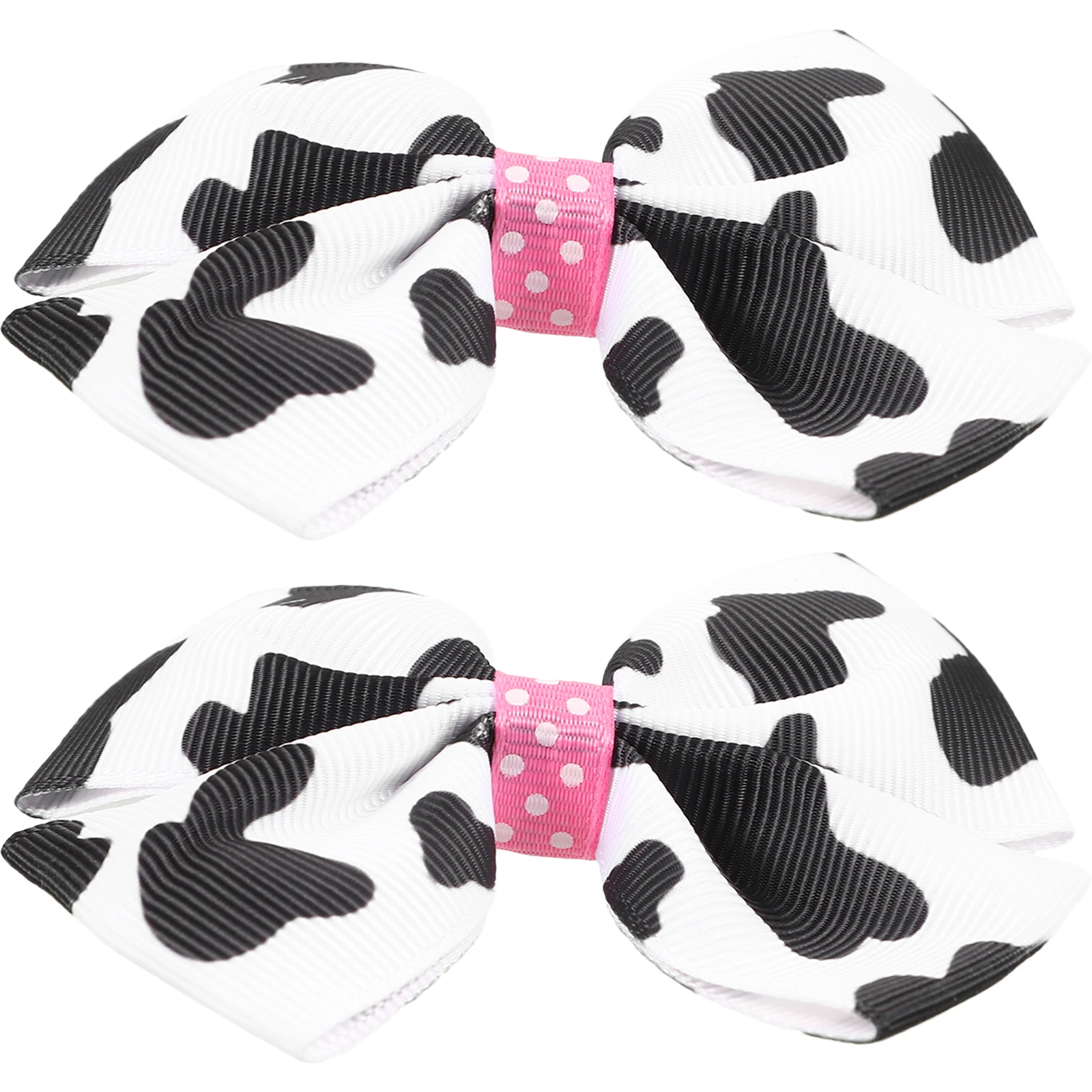 

2 Pcs Cow Bow Hairpin Accessories for Girls Clips Women Newborn Cartoon Fabric Haie Baby