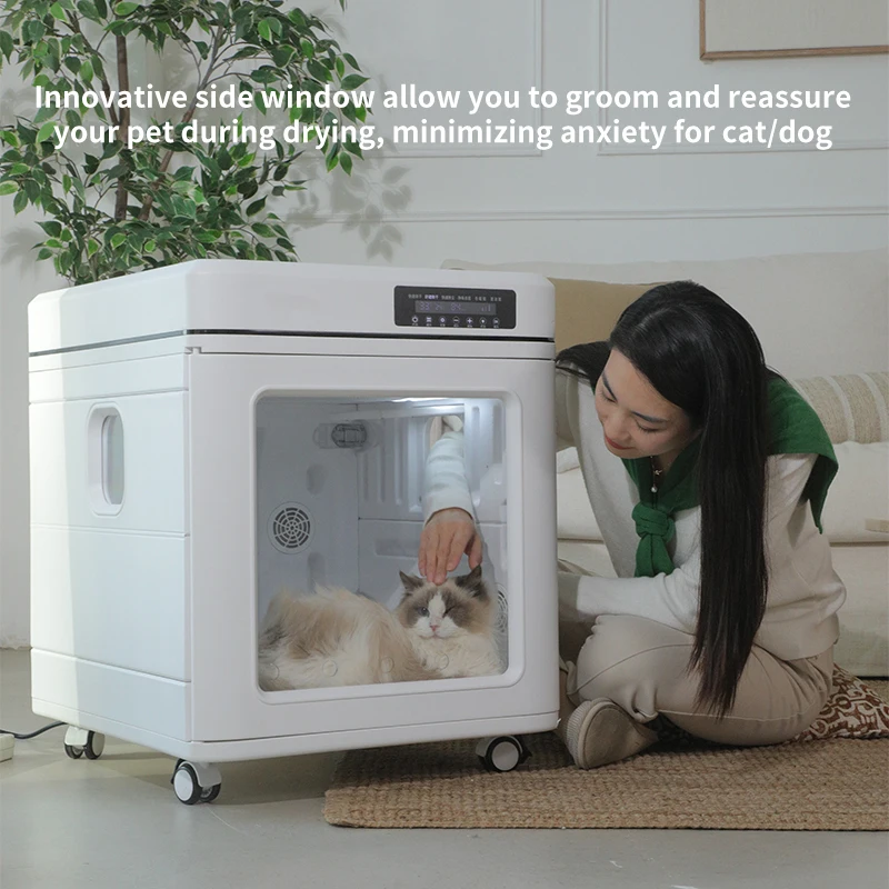 DZ WJW CJM Advanced OKKPETS Foldable Pet Dryer Box for Cats Automatic Dog Hair Dryer 130L Smart Temperature Control 360 Degree D