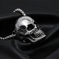 Gothic Hell Devil Skull Ghost Head Pendant Necklace Punk Motorcycle Riding Rock Trend Jewelry for Men