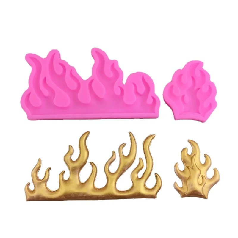 Fire Flame Shape Silicone Mold Fondant Mousse Cake Decoration Baking Chocolate Cookie Making Mold Aromatherapy Plaster Clay Mold