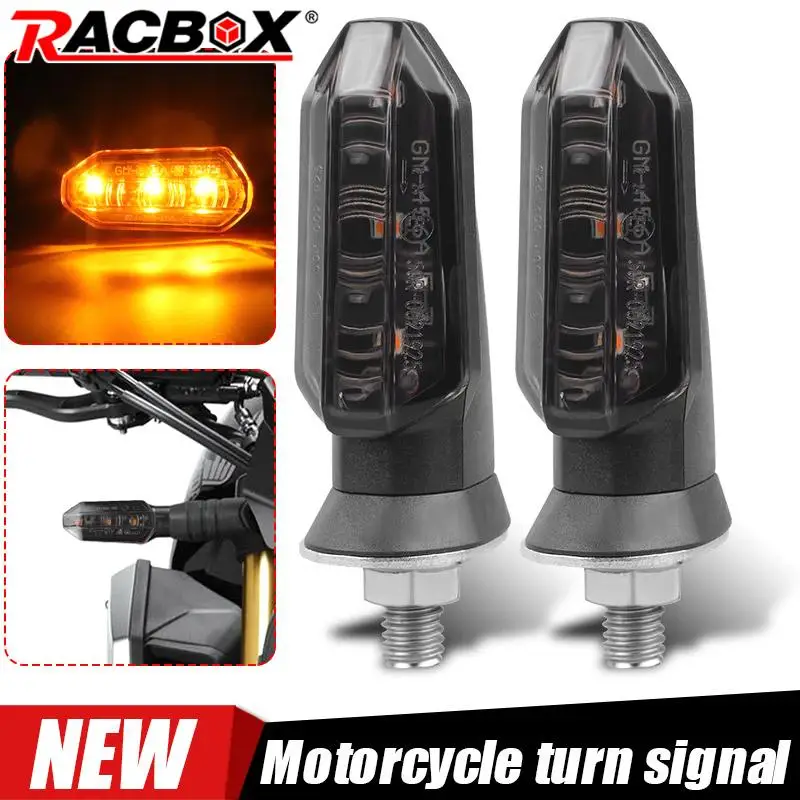 8mm Mini Motorcycle LED Turn Signal Lights Amber Flashing Light Blinker Turn Signal lamp 12V Moto Indicator Lamp Accessories