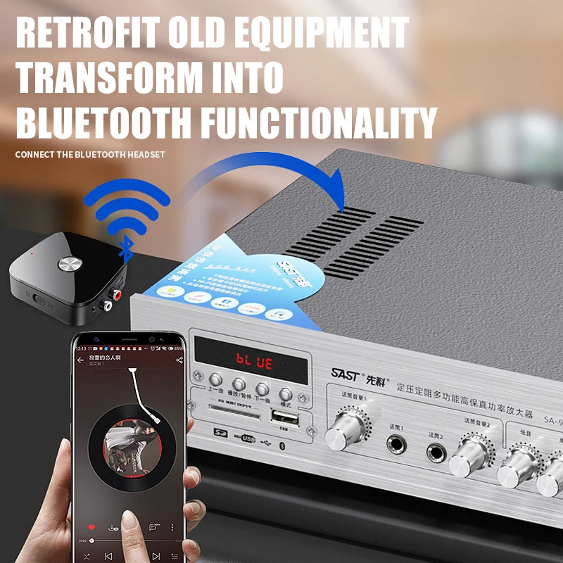 Bluetooth 5.4 Receiver Transmitter aptX HD 3.5mm Jack Aux Wireless Adapter Music for TV Car 2RCA Bluetooth Audio Receiver APTX