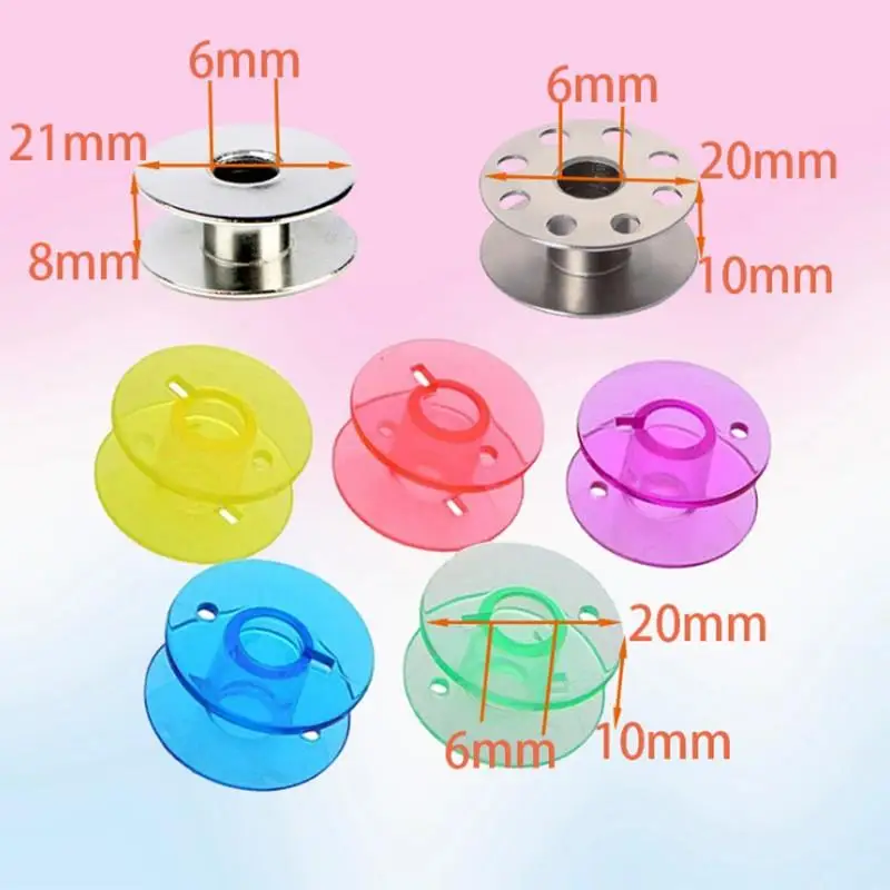 10/50Pcs Transparent multi color Sewing Machine Spools Home Plastic Empty Spool Bobbins Sewing Tool Accessories Universal Bobbin