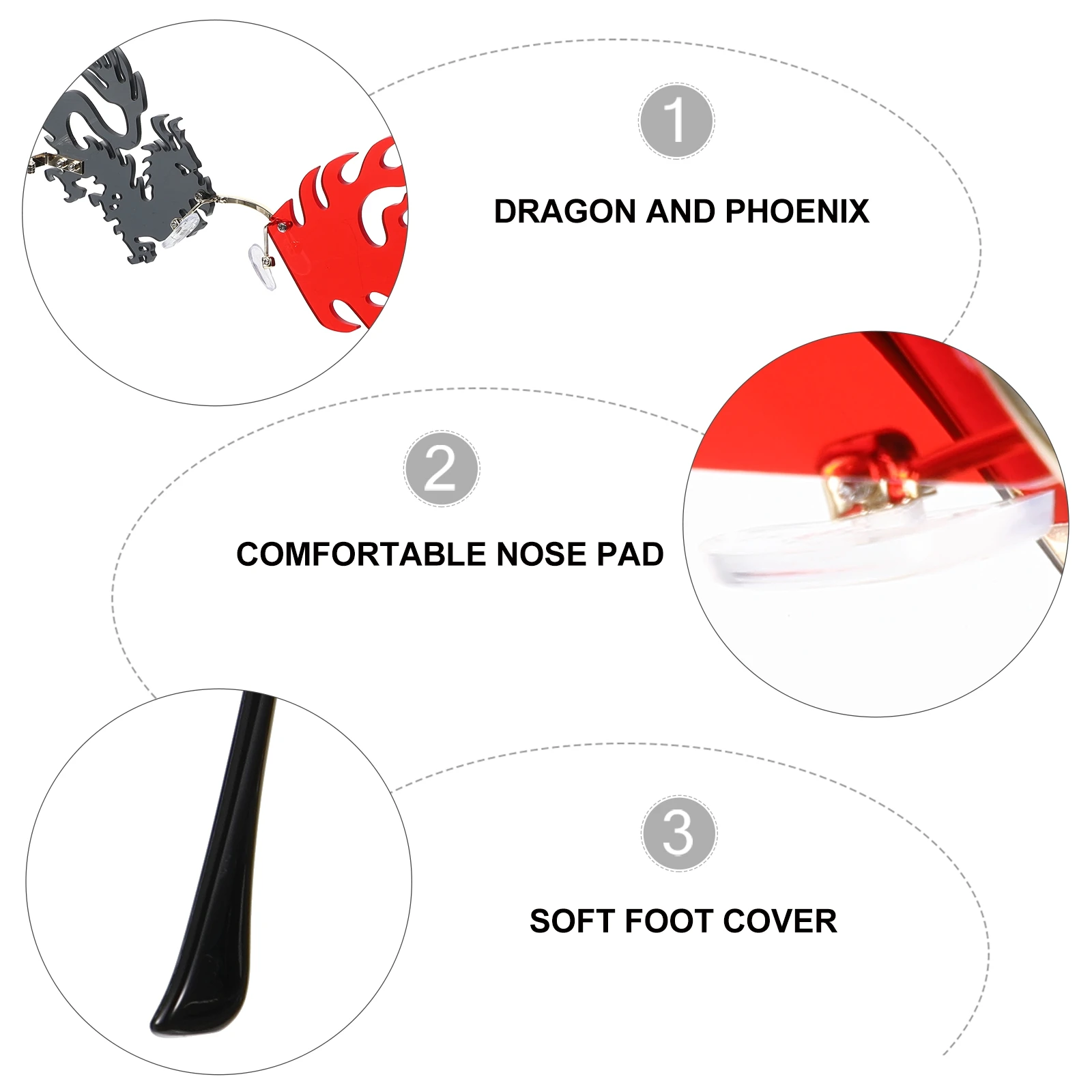 

1 pc Dragon Sunglasses Novelty Anti Glare UV Protection Costume Eyewear for Cosplay Festival Photo Props