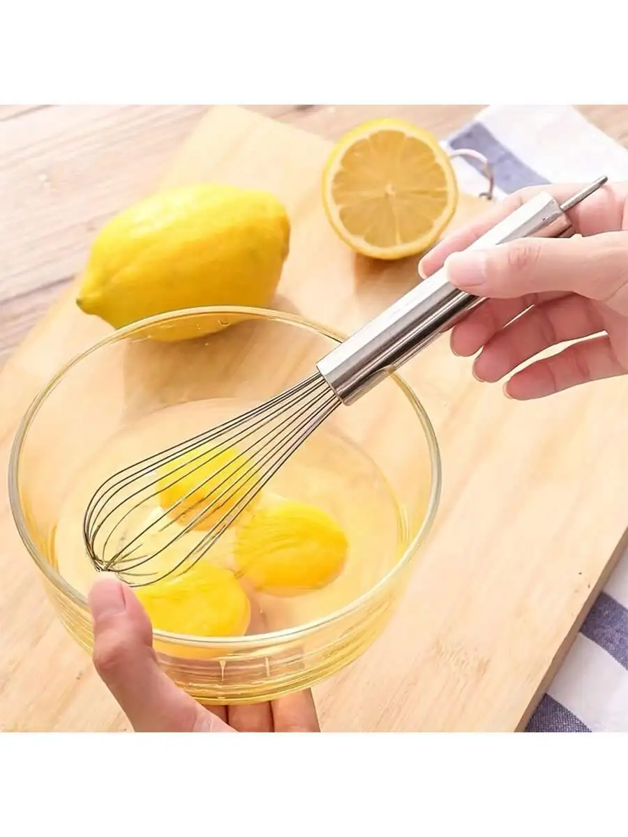 1pc, Whisk, Stainless Steel Egg Beater, Blender, Mixer, For Blending, Whisking, Beating And Stirring, Baking Tools, Kitchen Gadg