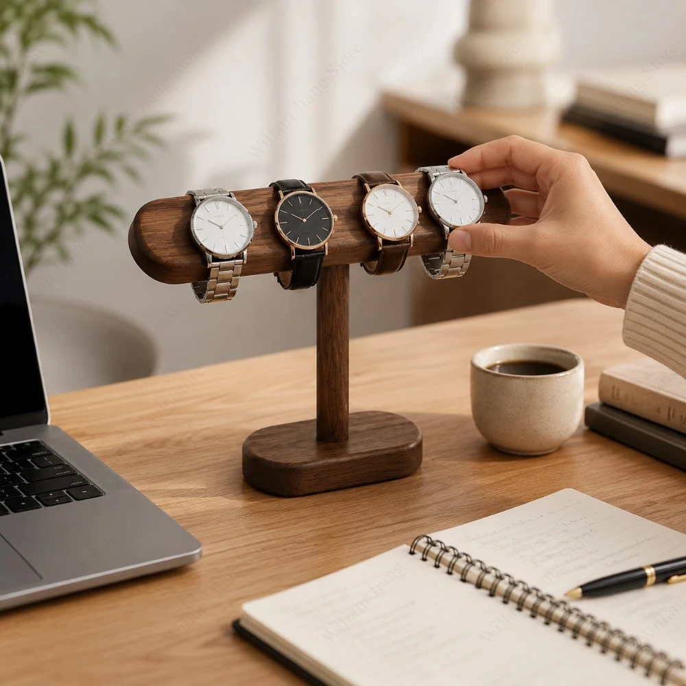 1 PC Wooden Watch Display Stan - Watches Jewelry Holder ulasan dan harga