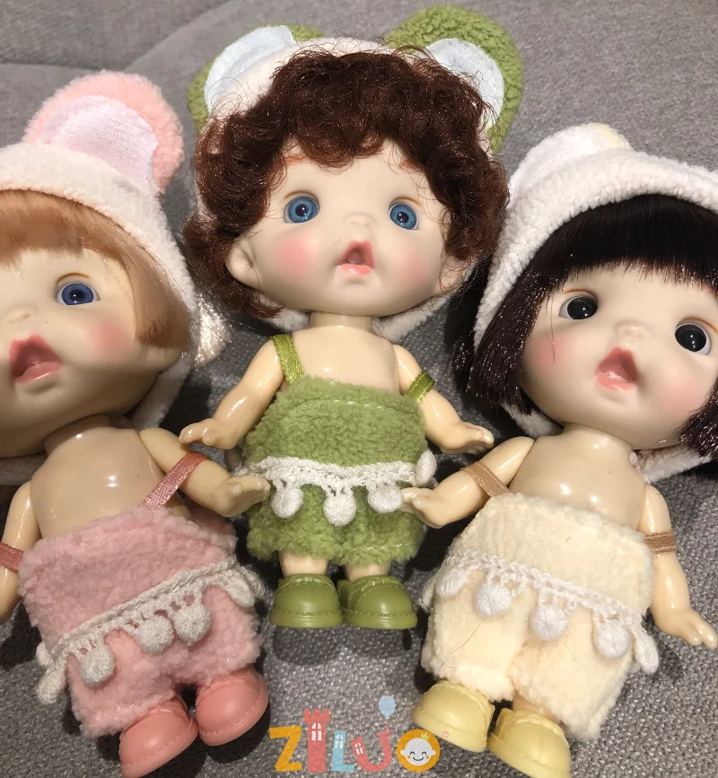 10cm Mini Bjd Doll OB11 Dolls 1/12 Cute Surprise Toy Dolls for Girls Kawaii Face OB11 Body Doll Bjd Doll Full Set for Kids Gift