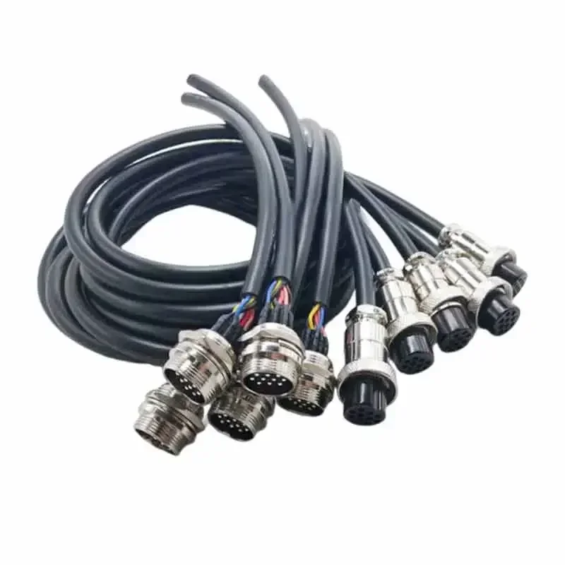 GX20 Aviation Male and Female Plug with Wire 2 3 4 5 6 7 8 9 10 12 14 15 Pin Socket Connector Cable 7-20A 250V Connection Line