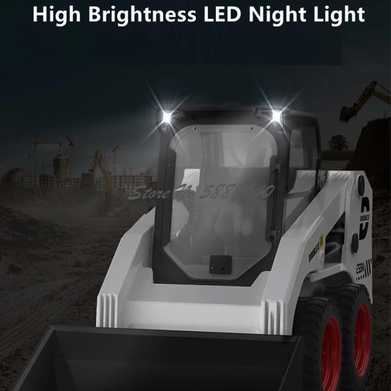 1:14 360° Rotate Electric RC Loader Bulldozer Engineering Truck 2.4G 4WD Bucket Arm Up Down Speed Adjust Remote Control Truck