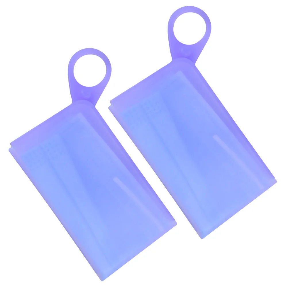 

2PCS Portable Mask Storage Clips Temporary Mask Storage Holder Safety Mask Storage Bag Waterproof Mask Container for Daily Use (