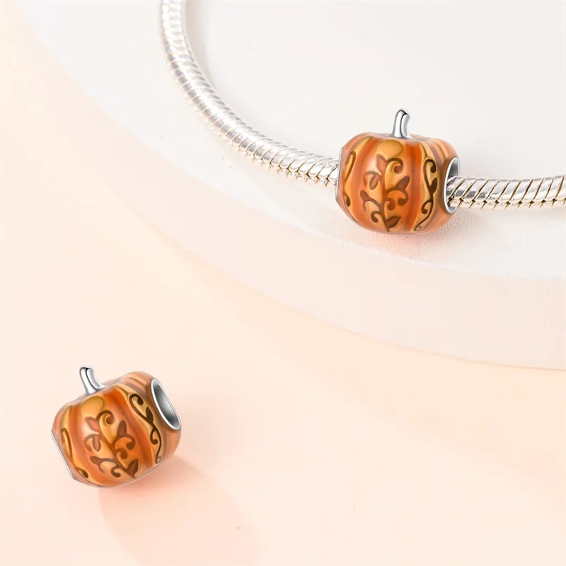 

Original 925 Sterling Silver Pumpkin During The Harvest Season Charms Beads Fit Original Bracelet DIY Women Party Jewelry Gifts