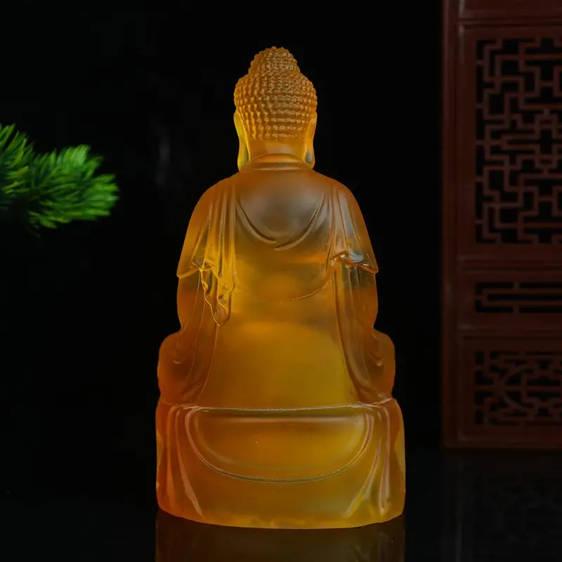 Sakyamuni Buddha Statue ,Water Glaze Rudraksha Sitting Lotus Home Living Room Hall Temple Offerings