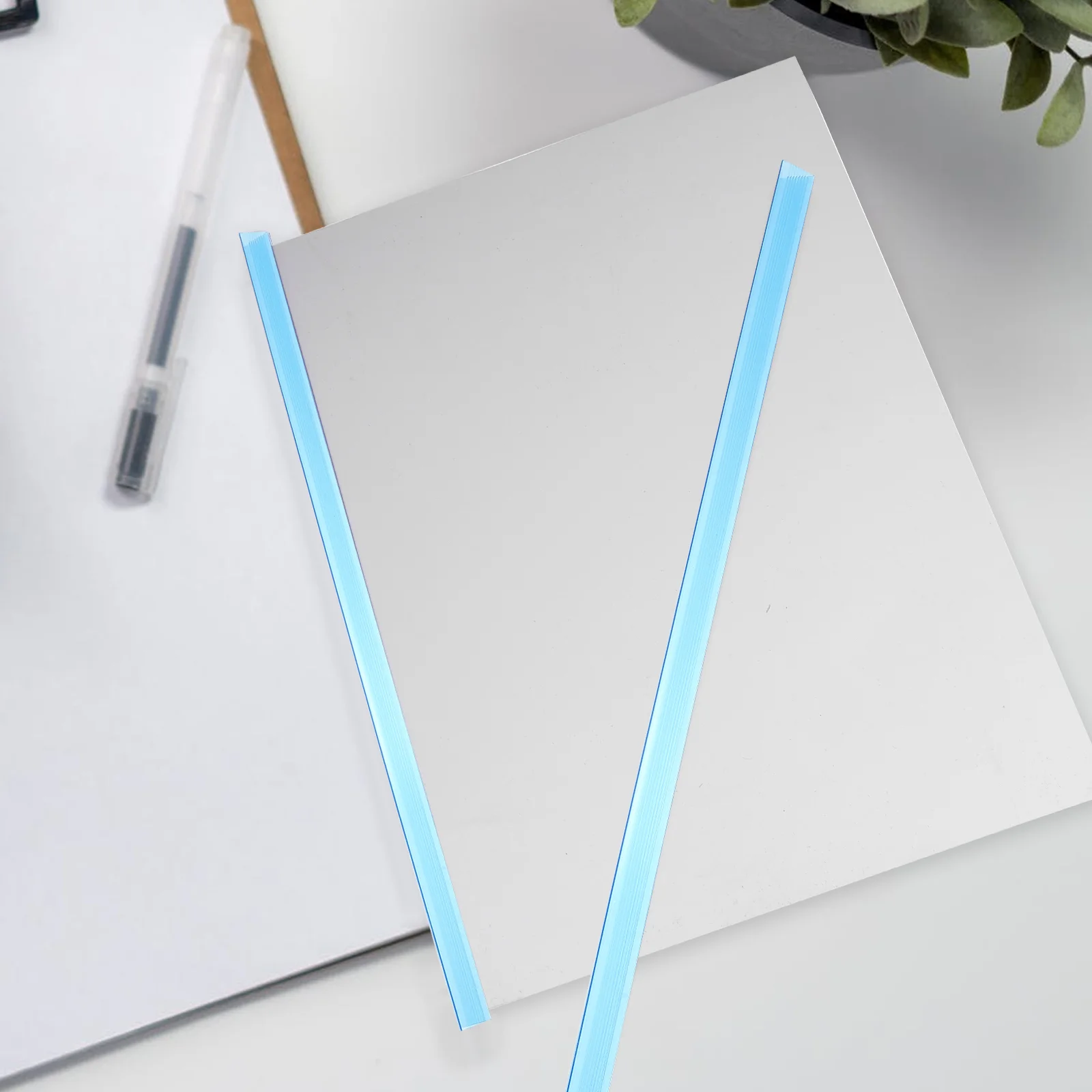 10 Pcs Pull Rod Clip Report Binder Paper Clips Covers Sliding Bar Abs Plastic Slide for Book Grip Binding Bars