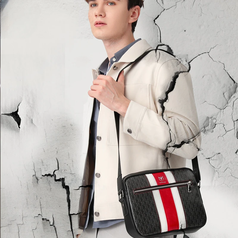 

Men's Cross Body Soft Silicone Leather Camera Bag Large Capacity Horizontal Design Tablet Shoulder Bag